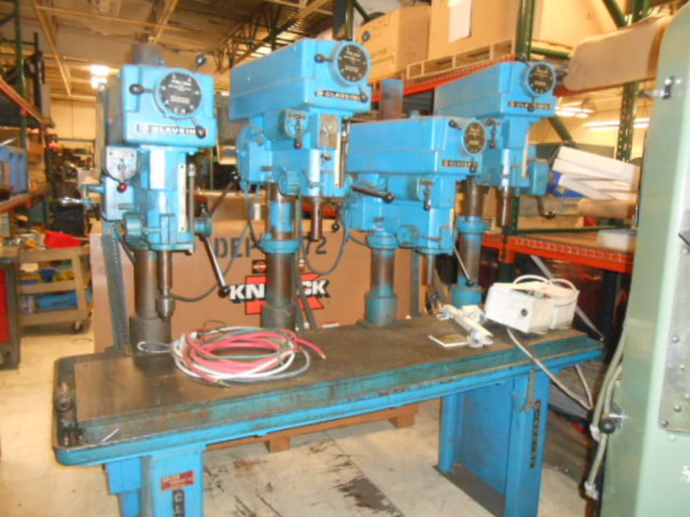 Clausing MultiSpindle 20" Drill Press, 4 Drill Heads, 80" x 18" Heavy