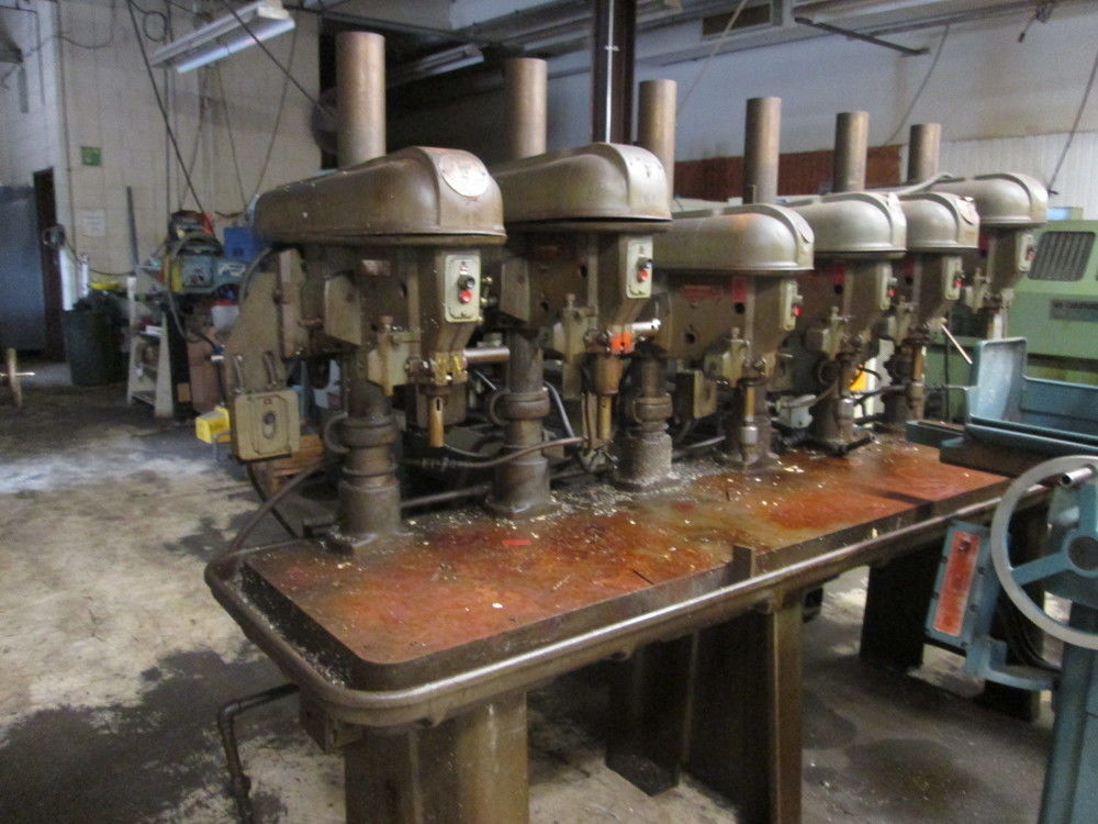 Rockwell MultiHead Drilling Machine, 6 Drills, 101"x29"x33" Table