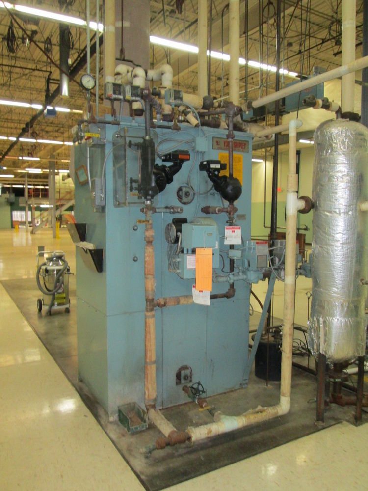 York Shipley Gasfired Steam Boiler 1Millon BTU 150 Psi 1035 Lbs Steam