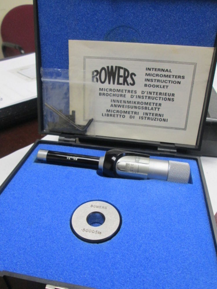 FowlerBowers 1/2"5/8" Holemikes Internal Micrometer W/OEM Padded Case