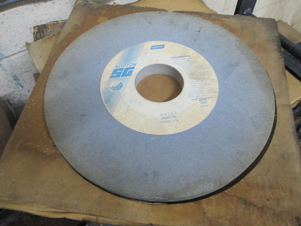 Norton SG 3SG60IVS 14" X 1" X 3" 1800 Max Rpm Brand New Grinding Wheel