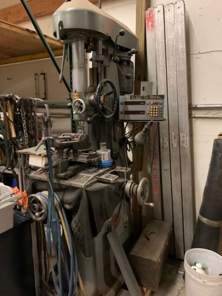 Moore Tools 1 16"X 10" Step Pulley Type Jig Borer W/Sony 2Axis D.R.O & Vise